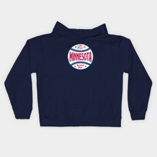 Minnesota Retro Big League Baseball - Navy Kids Hoodie